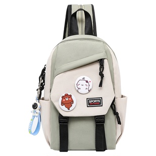 新款胸包外出小背包轻便可爱游玩斜挎包潮撞色双肩包时尚休闲小包