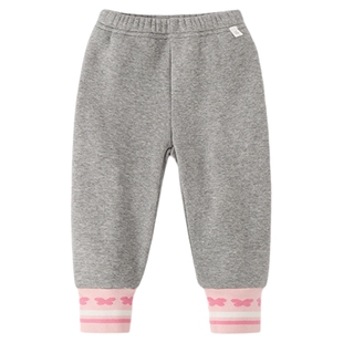 [抑菌抗静电]女童打底裤秋冬宝宝加绒束脚裤黑色长裤冬装儿童裤子