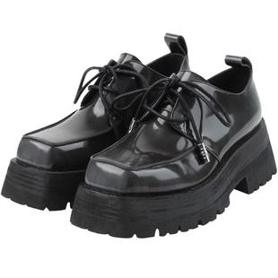 CALVINLUO 方头轮胎厚底德比鞋 24春夏 新品 黑/棕色