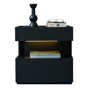 意式极简风格床头柜北欧悬浮式床边柜现代简约卧室床头储物收纳柜