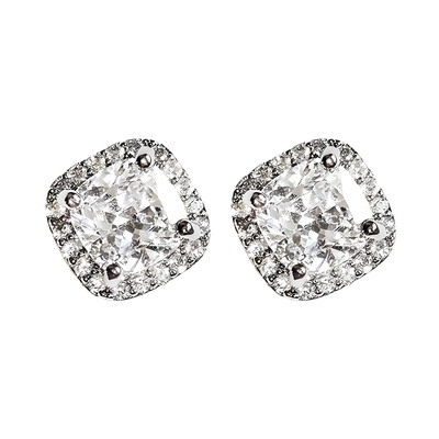 无耳洞磁吸耳钉镶满钻锆石闪钻