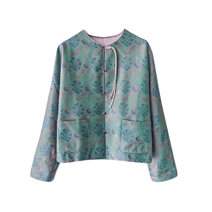 JKJS【绿亭台】新中式老钱风~提花外套女春秋2026新款国风女装