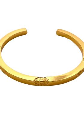 金店同款沙金錾刻光面小雏菊手镯