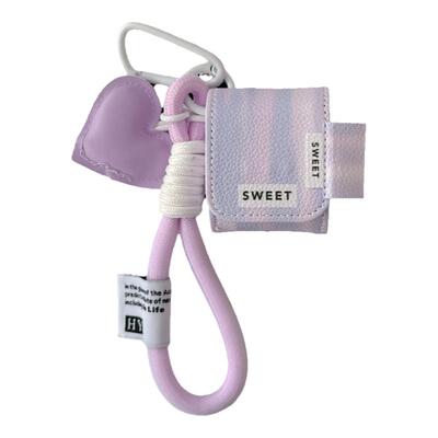 韩系格子条纹挂绳适用苹果耳机保护套airpodspro2无线蓝牙耳机壳三代airpods4二代ipod耳机套airpods3耳机包