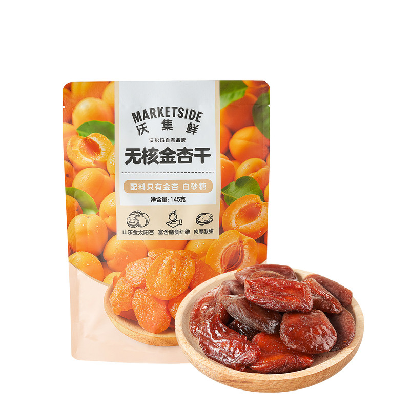 沃集鲜 无核金杏干 145g  选用山东金太阳杏，口感软糯酸甜