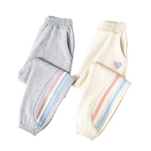 女童春季裤子洋气童装春秋冬款加绒加厚宽松休闲儿童运动裤长裤卫