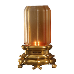 琉璃香炉高级感中国风家用室内宫灯烛台熏香炉纯铜香薰炉创意摆件