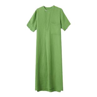 GOLDEN BARRY春夏优雅气质百搭休闲日常轻薄亚麻连衣裙301256