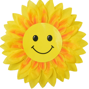 儿童跳舞手拿花笑脸向日葵道具花学生运动会入场道具开幕式太阳花