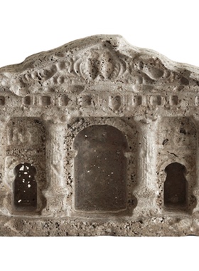 复古建筑洞石摆件家居桌面装饰品