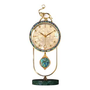 美式轻奢座钟客厅摆钟摆台式台钟复古摆件创意新款高级桌面时钟表