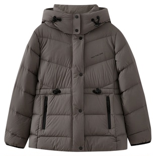 水云间立领防风羽绒服女装鹅绒外套保暖抽绳收腰显瘦2025秋冬新款