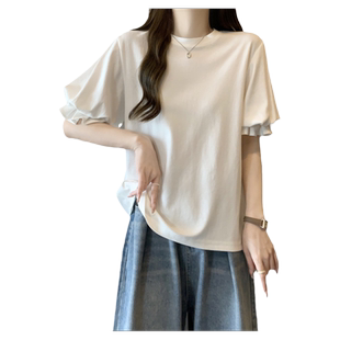 设计感小众灯笼泡泡袖T恤女短袖宽松夏装百搭韩版半袖上衣ins潮