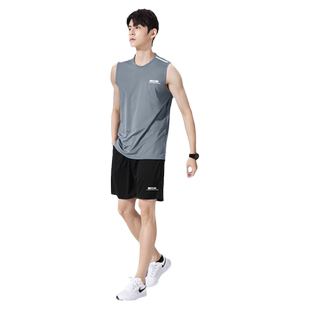 健身衣服男运动背心套装夏季冰丝跑步无袖速干衣吸汗训练装备短裤