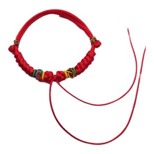 宝宝婴儿童男女五彩红绳脚手链绳diy可自系金饰银饰玉吊坠挂坠绳