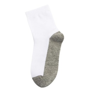 耐脏学生白色袜子无骨抗菌纯棉拼色灰黑底中筒男女儿童校服短袜