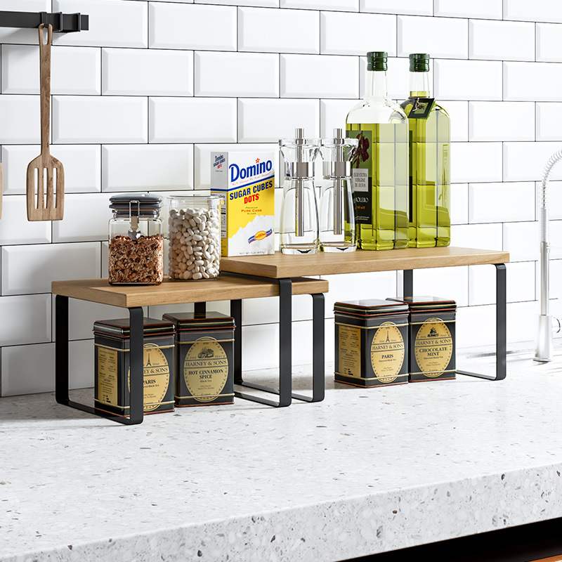 可伸缩厨房置物架橱柜柜内架架隔板柜子调料锅收纳碗碟架多层分层