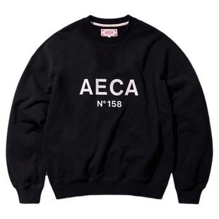 AECA韩国男女春季新款宽松日常休闲大Logo圆领长袖卫衣MUSINSA