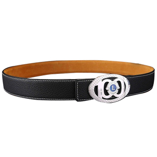 国际狮子会皮带鳄鱼商务绅士裤腰带真皮自动扣头层牛皮休闲百搭