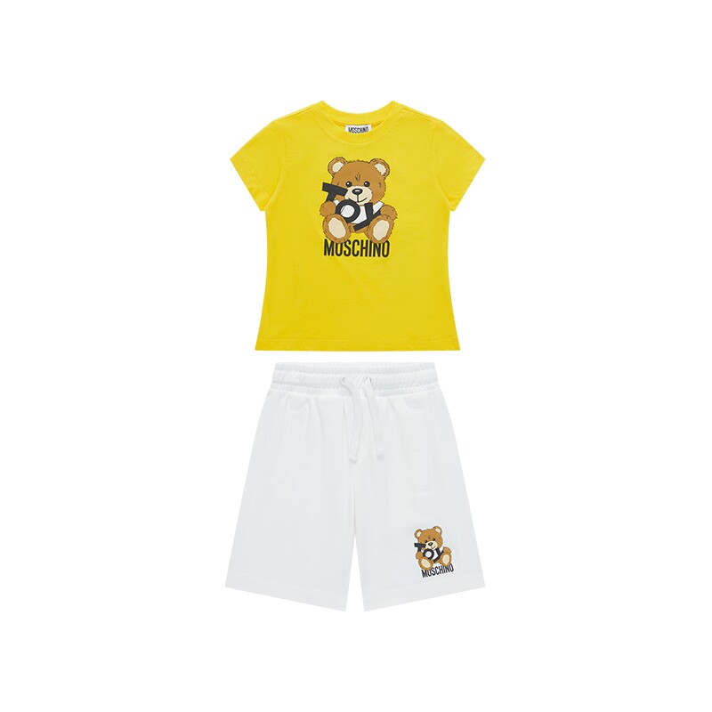 【低至5折】Moschino/莫斯奇诺 儿童Toy泰迪熊T恤短裤套装