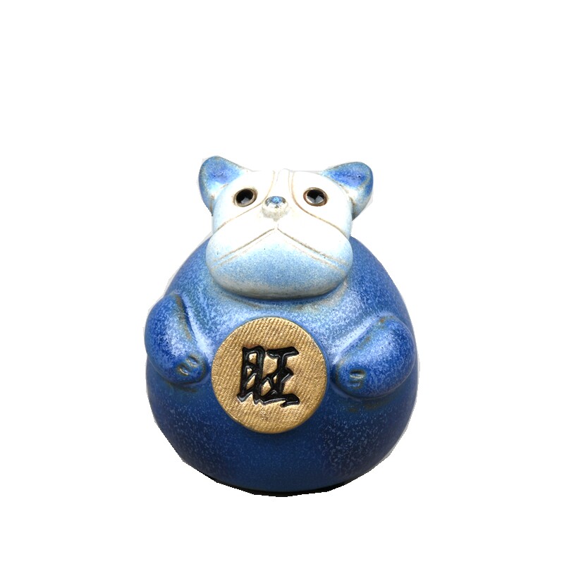 台湾摆件居家桌面陶瓷松月堂卡通