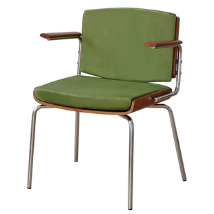 复中古实木餐椅包豪斯柏林单人靠背家用沙发扶手书桌电脑办公凳子