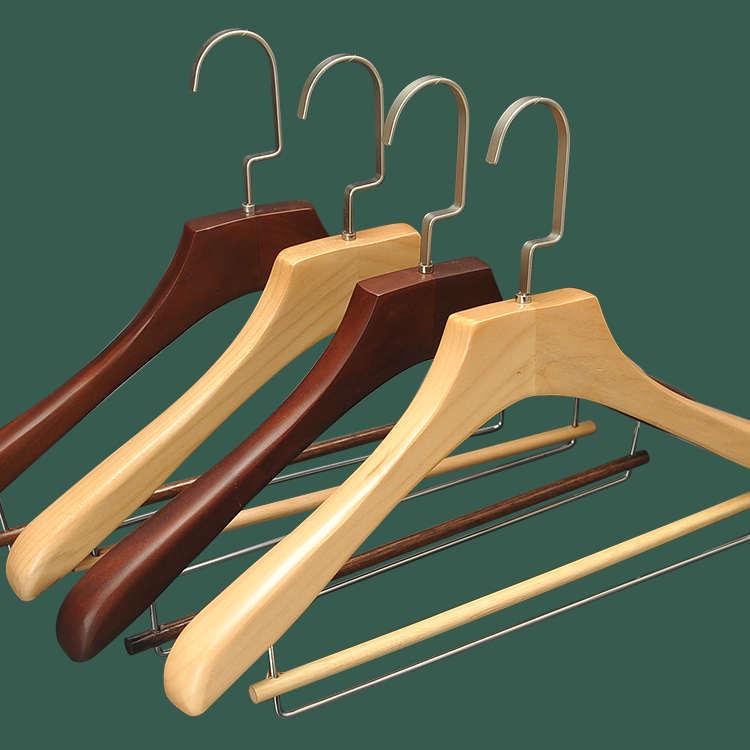 宽肩套装复古原木本色无痕大衣柜家用服装店实木西装衣架衣撑子挂