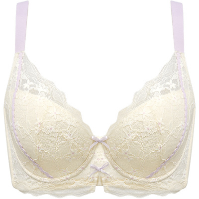 甜美风大胸显小软钢圈直立棉内衣