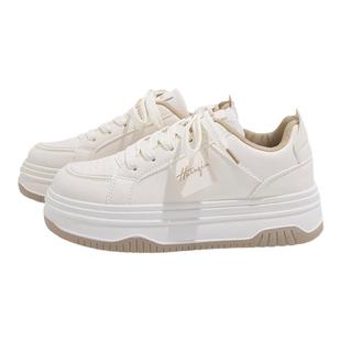 环球爆款小白鞋女新款2025秋季女生鞋子小众百搭厚底休闲运动板鞋