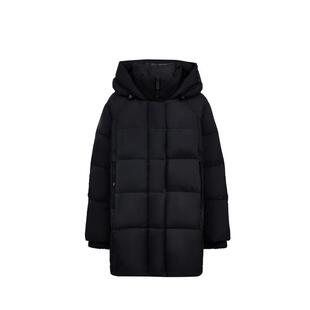 绫致ONLY冬季新款90白鸭绒保暖连帽百搭中长款羽绒服女