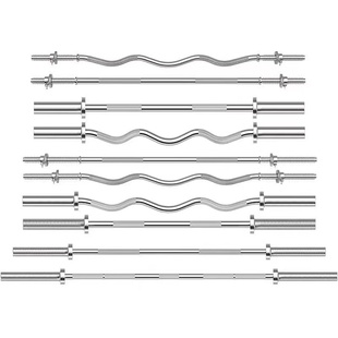 电镀杠铃杆奥杆直杆曲杆大孔小孔螺纹杆家用健身器材1.2米/2.2米
