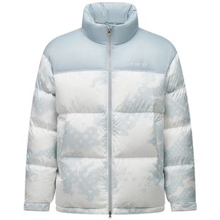 坦博尔印花拼接短款羽绒服女冬季2025新款加厚保暖面包服立领外套