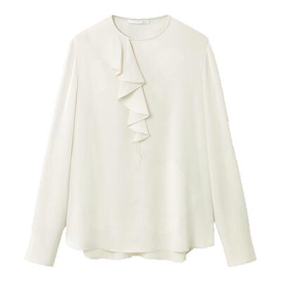 【进口三醋酸】OVV秋冬女装荷叶边饰长袖衬衫GNSAJ34105A