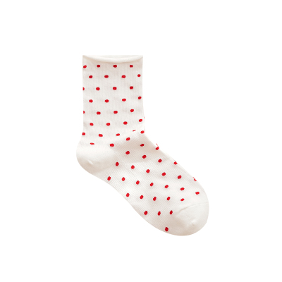 Himade日系小卷边中筒袜子女