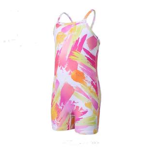 WaterTime儿童泳衣女孩冬泳中大童连体平角比赛竞速专业训练速干