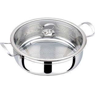 德国304不锈钢汤锅加厚复底火锅不粘锅电磁炉煮面锅26/28/30/32cm