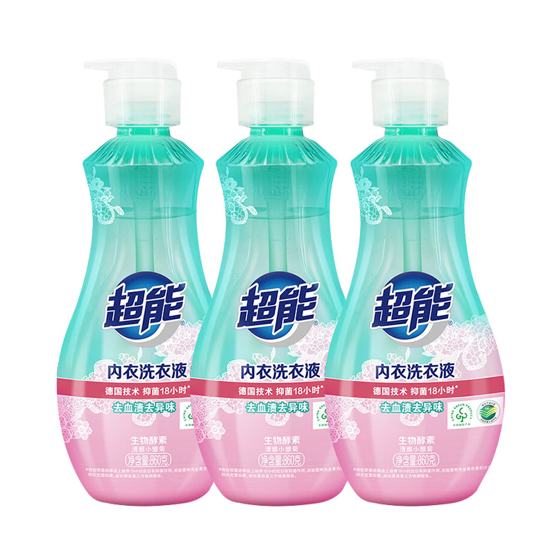 超能洗内衣内裤洗衣液女士女内衣裤专用清洗液血渍抑菌专用液860g