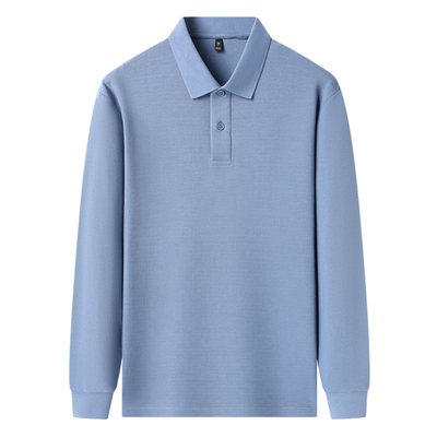 皮尔卡丹新款男士长袖纯棉T恤高端轻奢商务休闲翻领Polo衫丝光棉