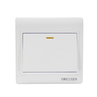 欧维家用明装86型雅白电源开关插座面板墙壁一开单控电灯开关包邮