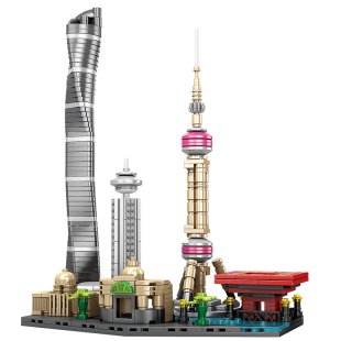 城市地标建筑北京上海广州香港天际线益智力拼装模型玩具儿童礼物
