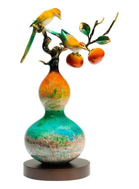 佐森铜葫芦柿子摆件客厅招财