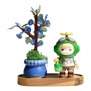 淄博琉璃手作仿真喇叭花桌面摆件治愈牵牛花永生花小盆栽生日礼物