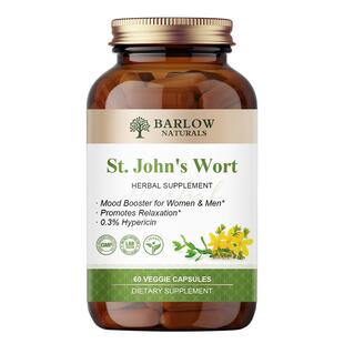 BARLOW圣约翰草胶囊提取物缓解焦虑紧张胶囊多巴胺片解压情绪稳定