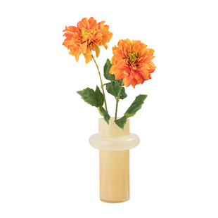 轻奢油画仿真花大丽花假花摆设复古客厅插花大号婚庆花艺装饰摆件