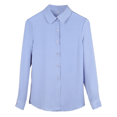 职业长袖垂感雪纺显瘦白衬衫