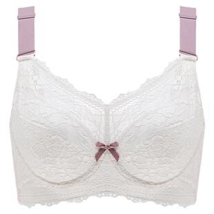 莱动大码内衣女大胸显小性感薄款全罩杯聚拢上托调整文胸G