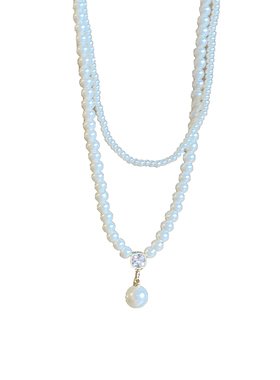 柔光公主珍珠双层颈间叠戴项链女