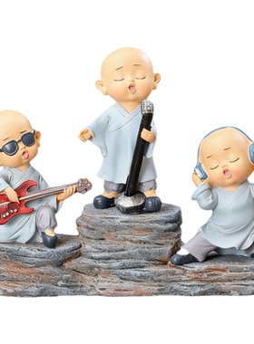 禅意小和尚树脂摆件创意礼品