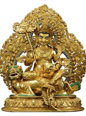 闯隆铜铸财宝天王鎏金摆件