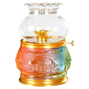 水琉璃油灯供佛酥油灯灯盏家用佛台点香油防风观音祖先专用佛堂